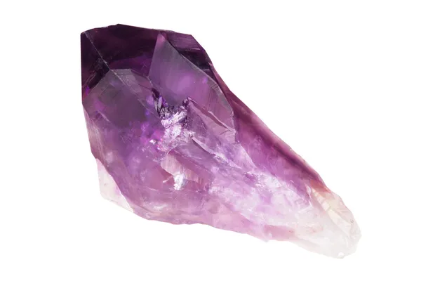 在白色背景上的水晶紫水晶 — 图库照片