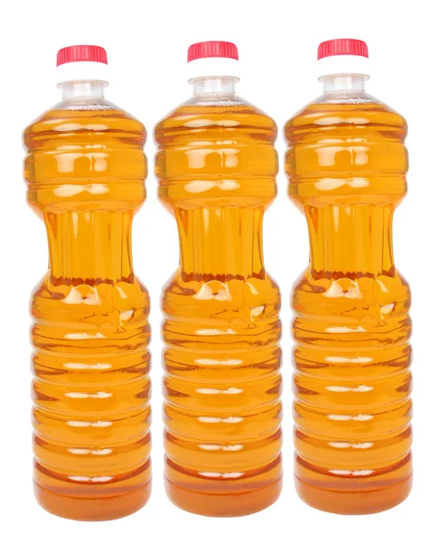 Flessen met plantaardige olie — Stockfoto