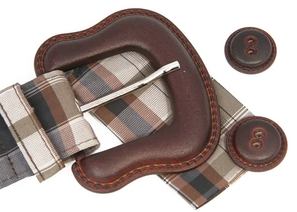 Buckle on belt and buttons — Stock Photo, Image