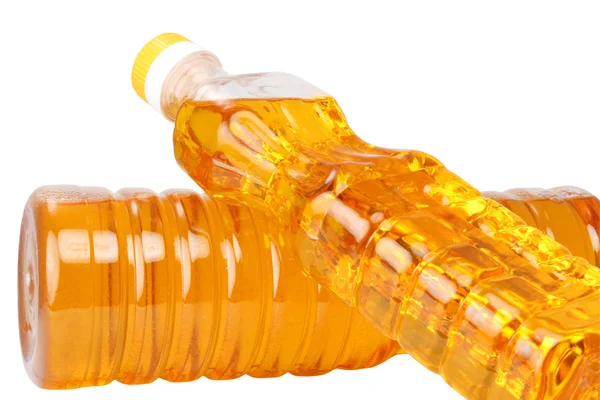 Två flaskor med vegetabilisk olja — Stockfoto