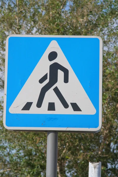 Traffic sign a pedestrian crossing — Stock Photo, Image