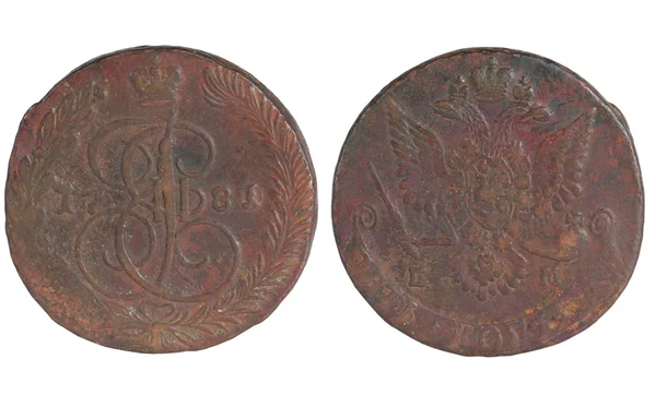 Starożytne monety imperium rosyjskiego — Zdjęcie stockowe