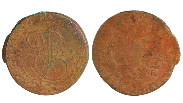 Starověké mince imperiální Rusko — Stock fotografie