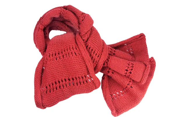 Rode wollige sjaal — Stockfoto