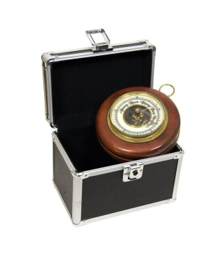 Antique barometer and modern case clipart