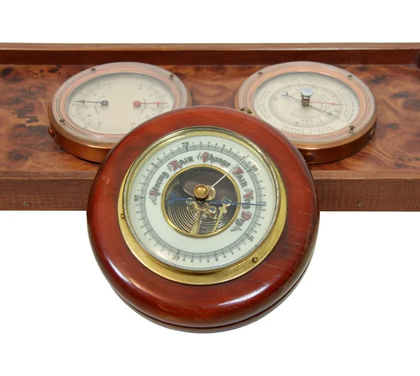Antik barometer och ringer — Stockfoto