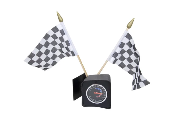 Checkered flag i skrajni — Zdjęcie stockowe