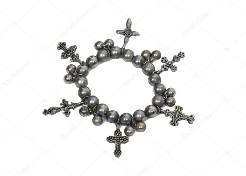 Silver circle of crosses