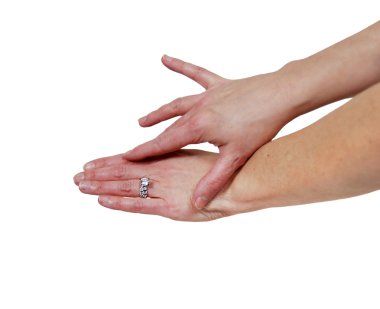 Showing off new engagement ring clipart