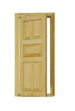 Wooden Door partially open clipart