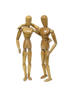 Couple with arms around each other clipart