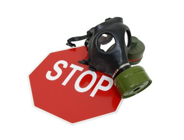 Gas mask and stop sign clipart