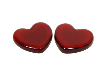 Two Red Glass Hearts clipart