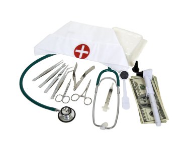 Medical tools and funds clipart