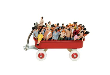 Crowds being transported clipart