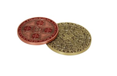 Intricate gold coins clipart