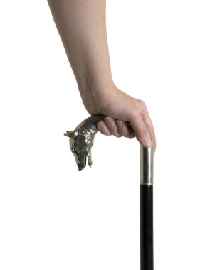 Silver handled cane clipart