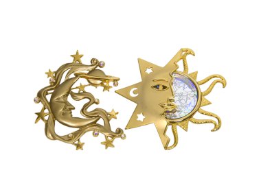 Sun and the moon sparkle clipart