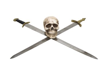 Skull and crossed swords clipart