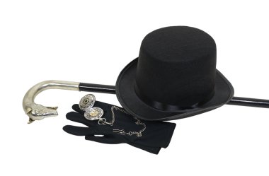 Top hat and cane clipart