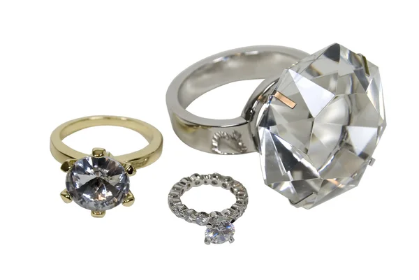 Anéis de noivado diamante — Fotografia de Stock