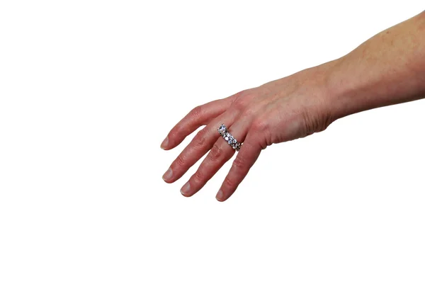 Pokazując pierścionek zaręczynowy — Zdjęcie stockowe