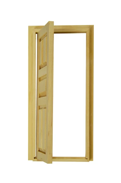 Porta de madeira aberta — Fotografia de Stock