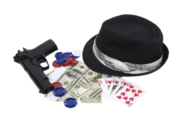 Zestaw gier hazardowych gangstera — Zdjęcie stockowe