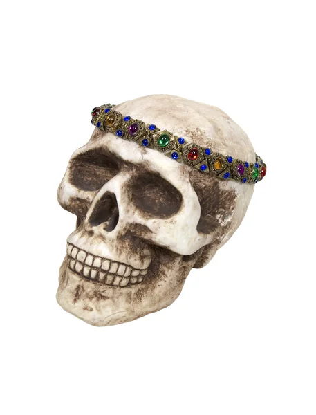 Skull wearing gemmed crown — Stock Photo, Image