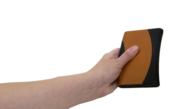 stock image Holding portable hard drive