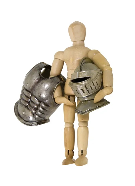 Holding pieces of armor — Stock Photo, Image