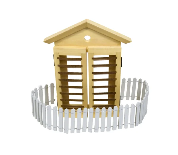 Home with white picket fence — Stock Photo, Image