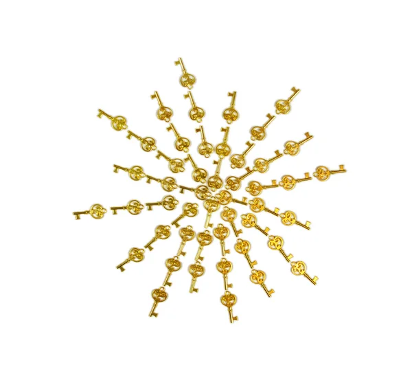 Χρυσά κλειδιά αντίκες starburst — Φωτογραφία Αρχείου