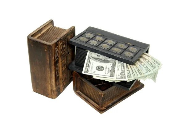 Bunt med pengar dolda i bok — Stockfoto