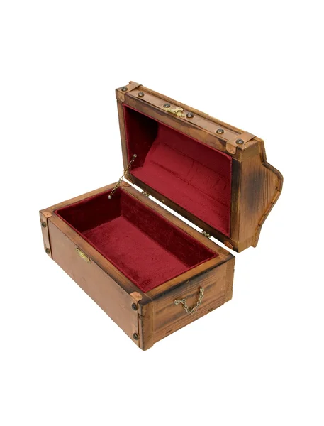 Caixa de tesouro de madeira aberta — Fotografia de Stock