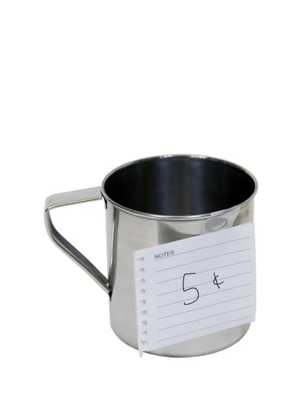 Säljer i rostfritt stål cup — Stockfoto