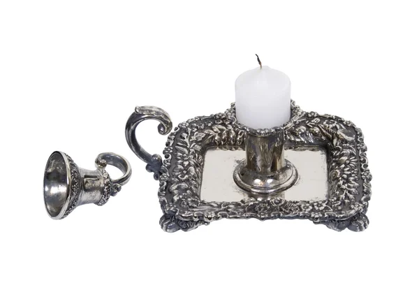 Silver candle holder — Stock Photo, Image