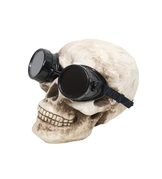 Occhiali neri sul cranio — Foto Stock