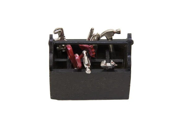 Cassetta degli attrezzi in legno in miniatura — Foto Stock