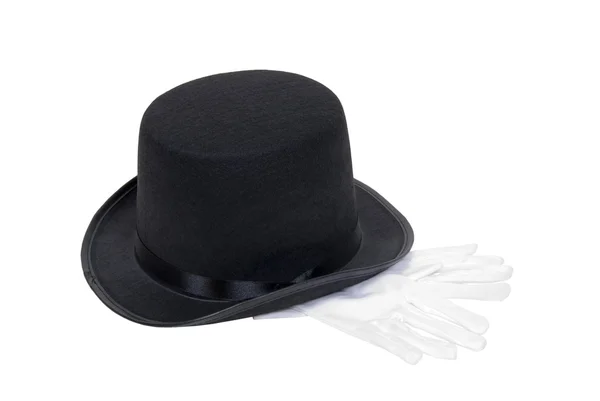 Chapéu superior e luvas — Fotografia de Stock