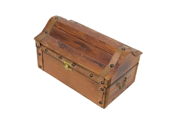 Dřevěná truhla s pokladem — Stock fotografie
