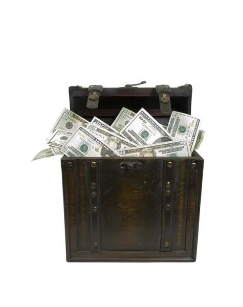 Kufr peněz — Stock fotografie