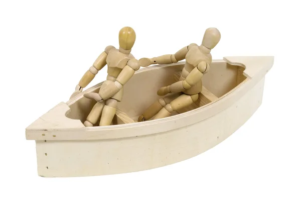 Twee in een roeiboot — Stockfoto