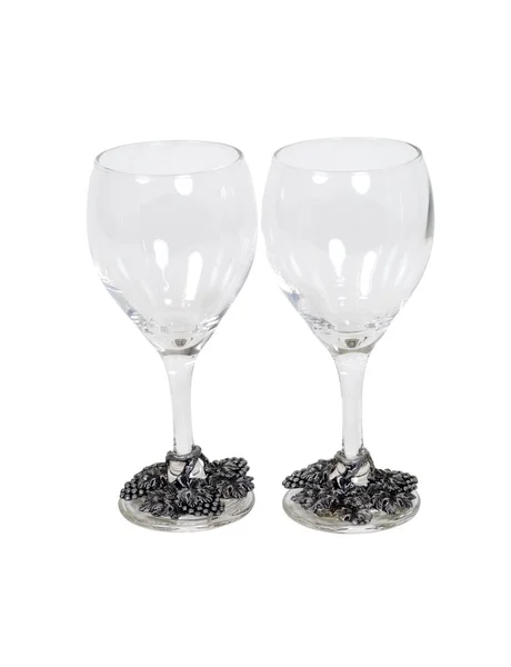 Gümüş üsleri ile şarap bardakları — Stok fotoğraf