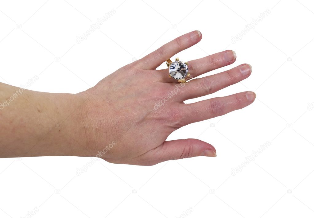 Wearing engagement ring