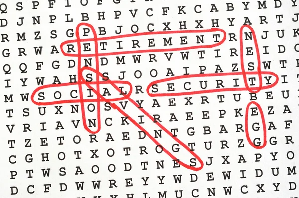 Retirement Word Search Puzzle — Stock Photo, Image