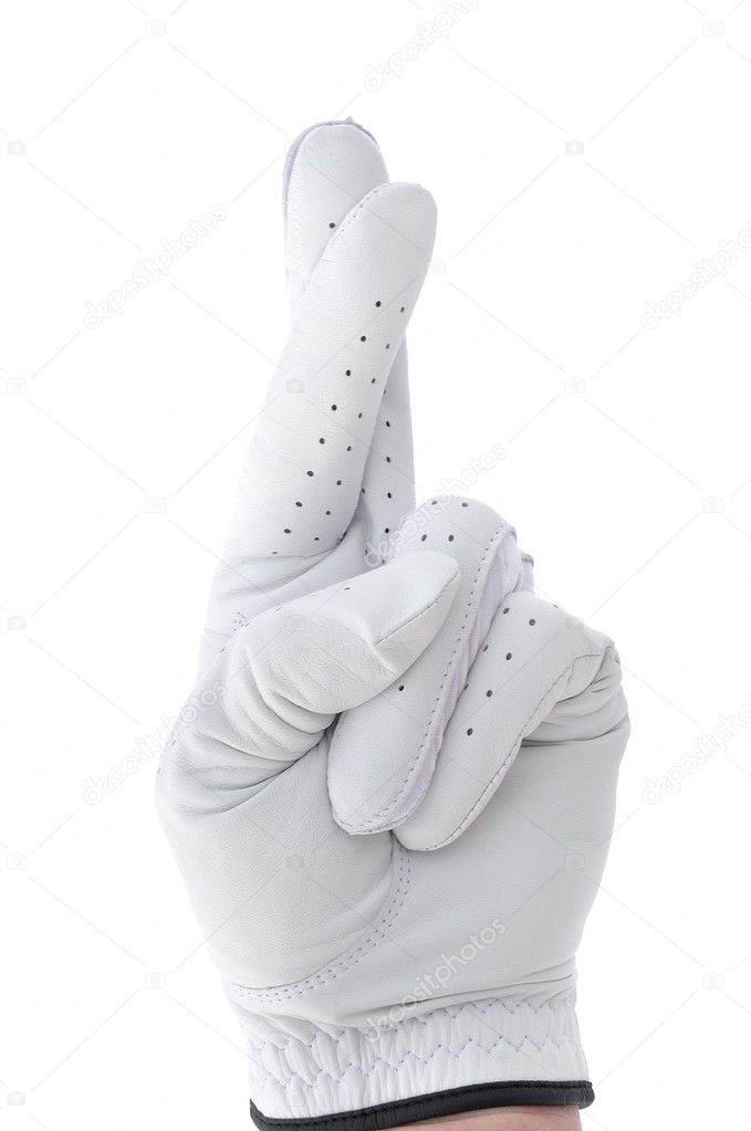 Golfer with Crossed Fingers