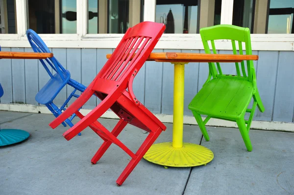 Red, Green, and Blue Chairs — Stock Photo, Image