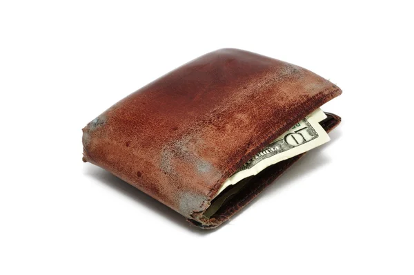 오래 된 낡은 지갑 — 스톡 사진