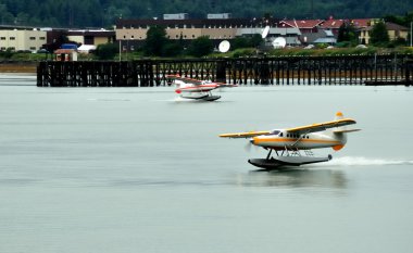 Floatplanes near Ketchikan, Alaska clipart